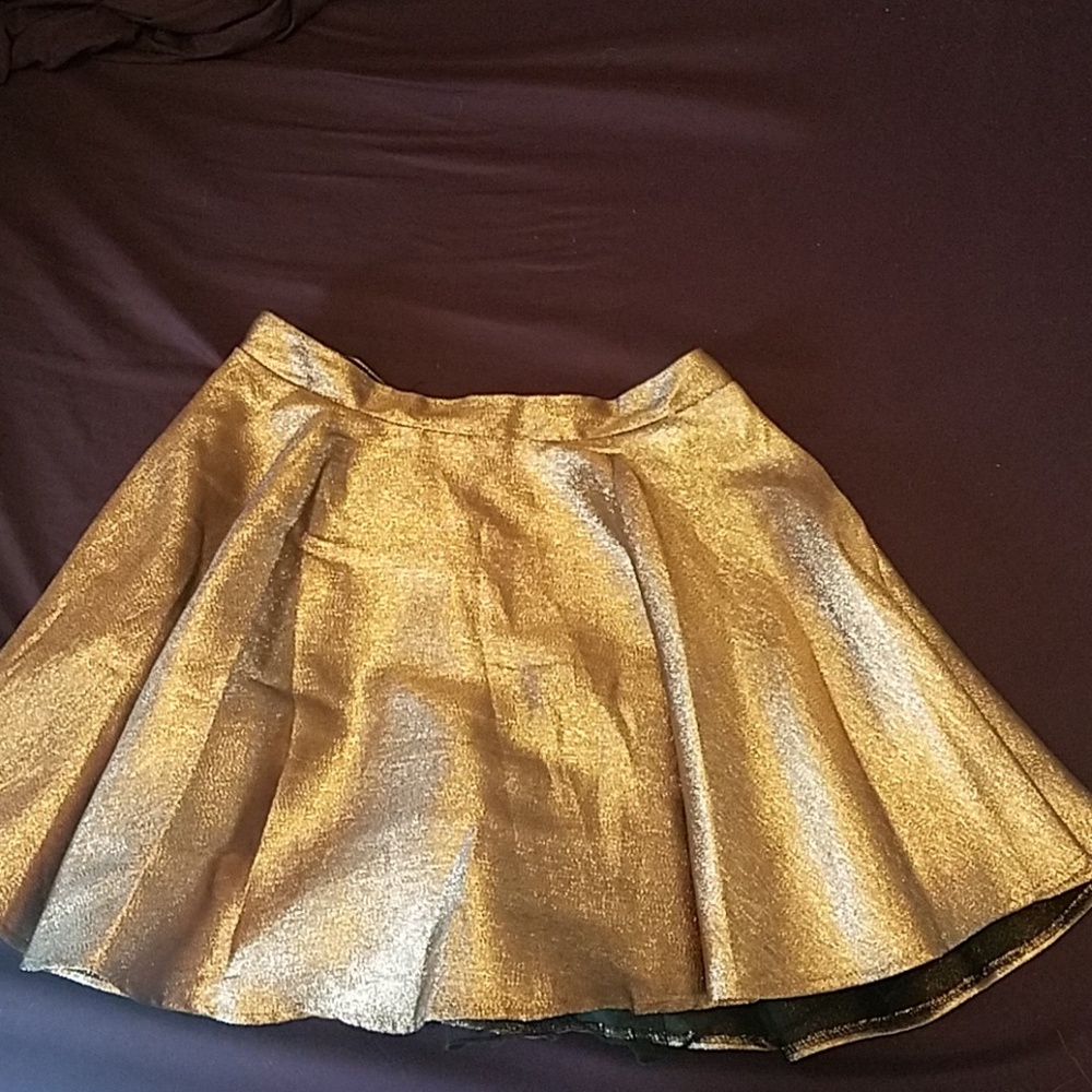 Gold skater skirt